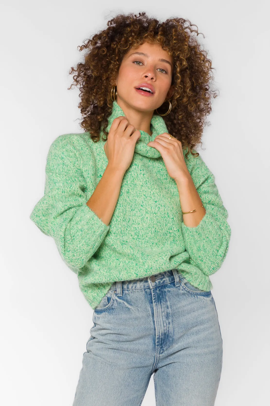 Tillie Marled Green Sweater