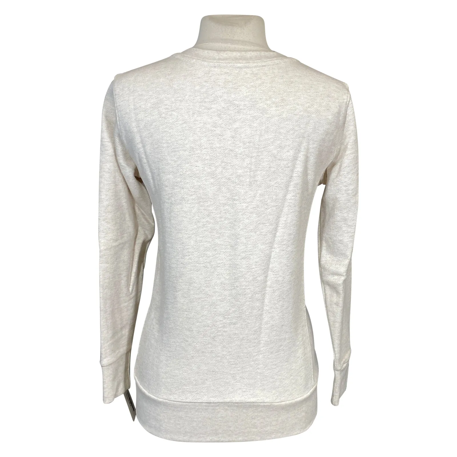 Two Bits Equestrian The Herringbone V Neck in Oatmeal - Women's 0 (XS)