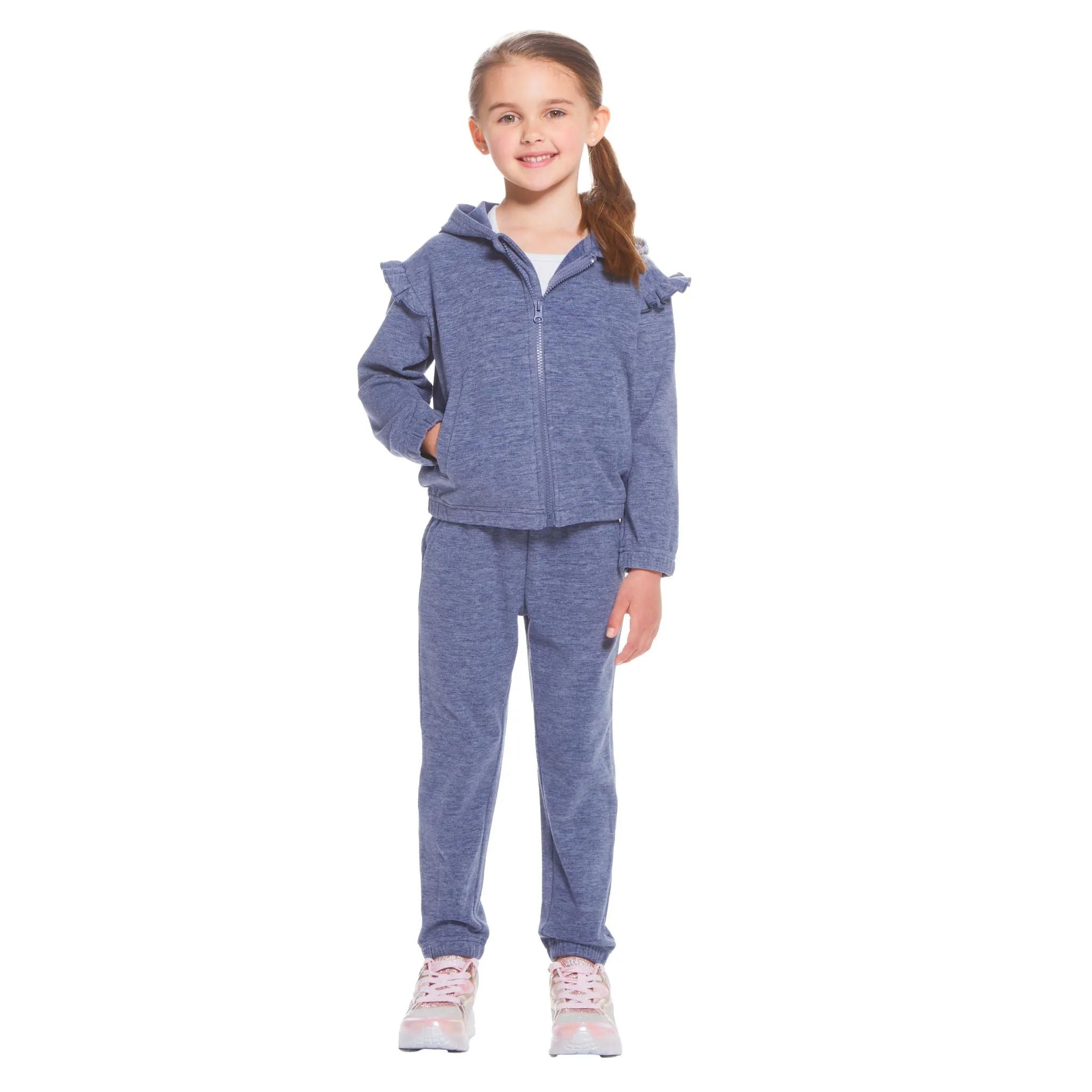 Ultra Soft Ruffle Sweatshirt Set | Navy