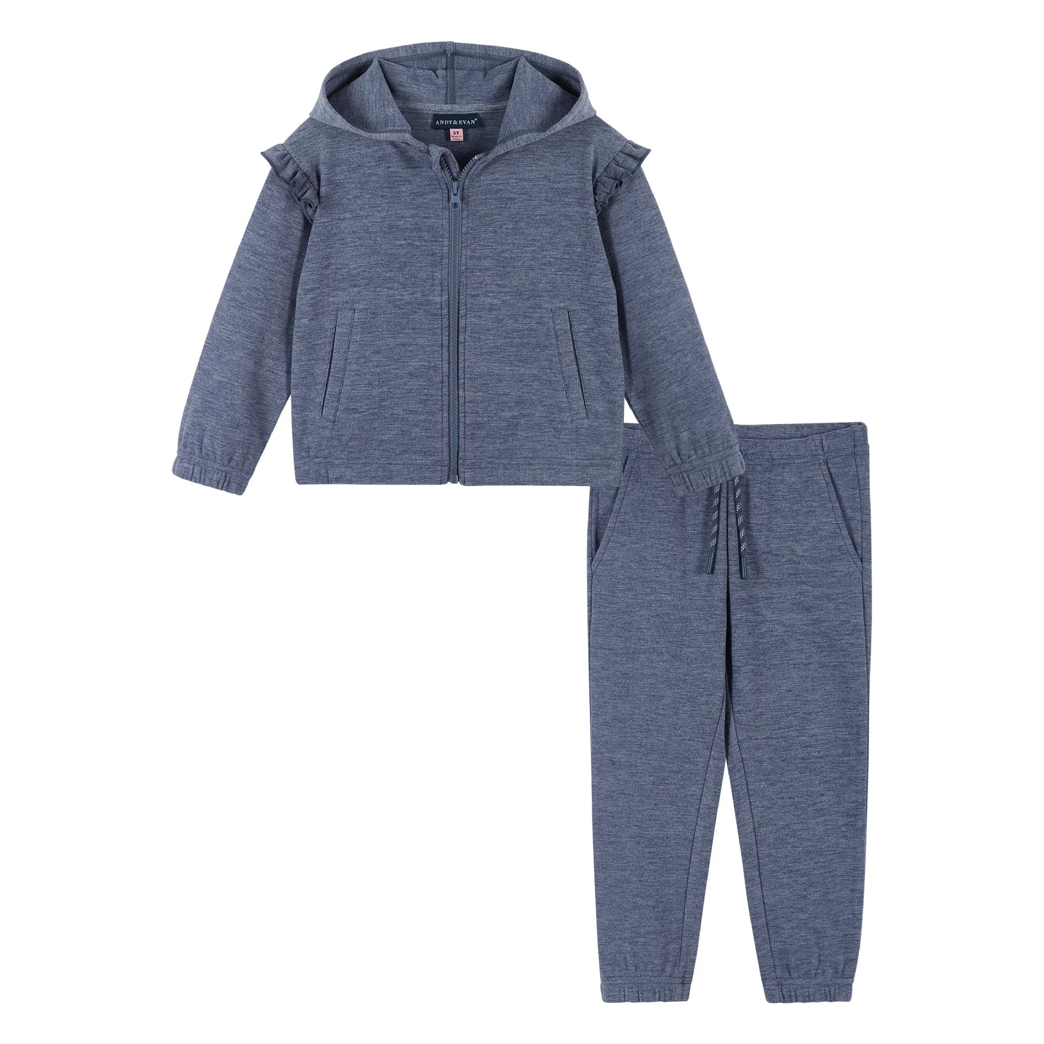 Ultra Soft Ruffle Sweatshirt Set | Navy