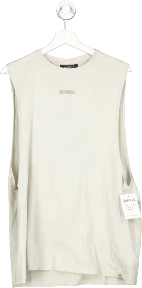 Vanquish Beige Classic Sleeveless T Shirt UK L