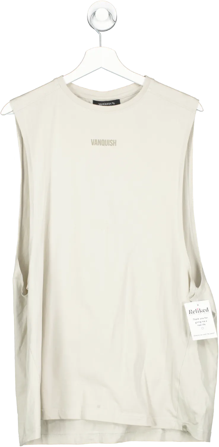 Vanquish Beige Classic Sleeveless T Shirt UK L