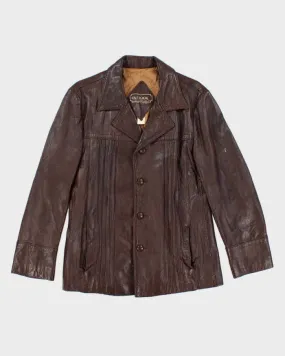 Vintage 70s Brown Leather Jacket - M