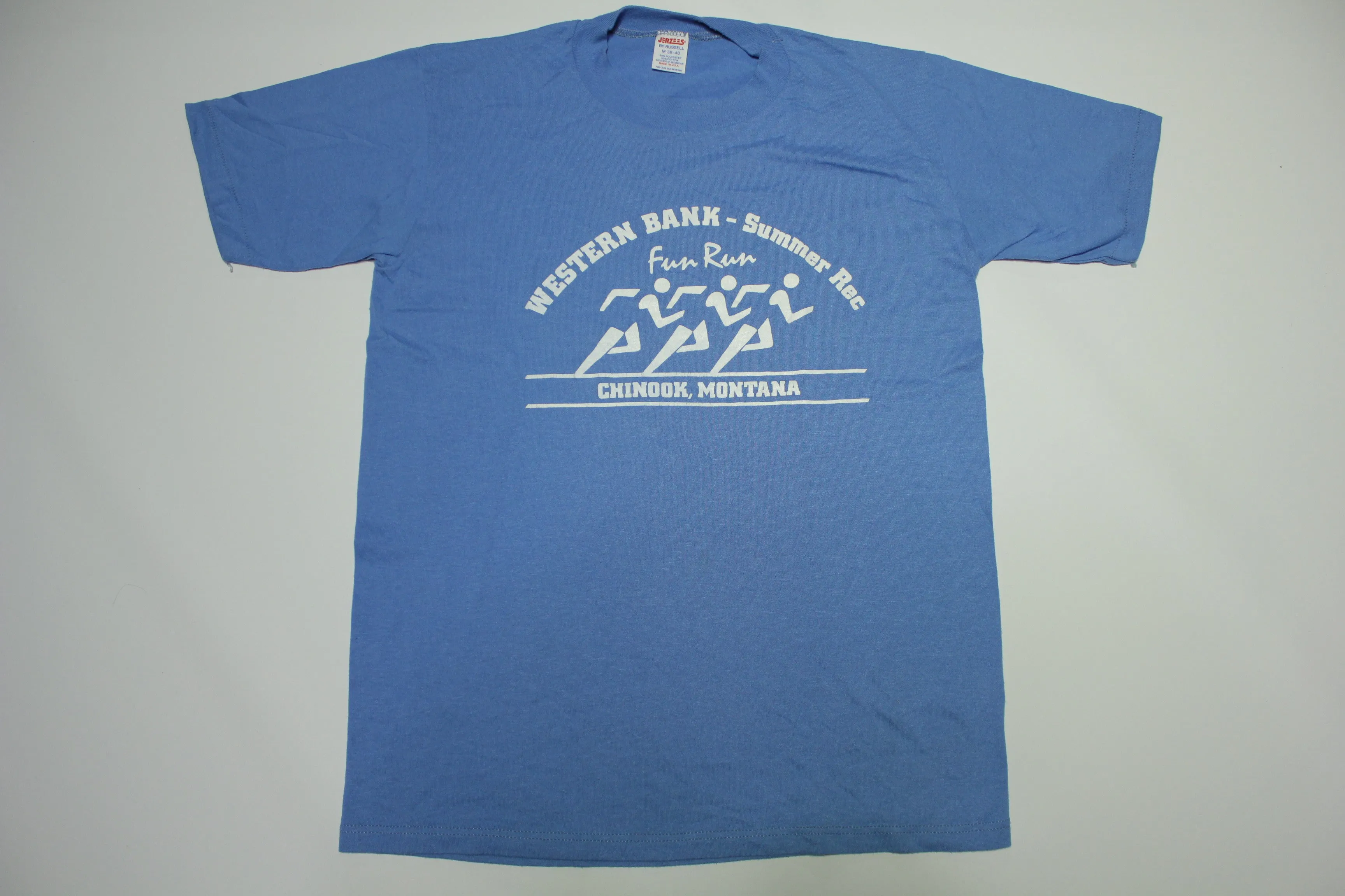 Western Bank Summer Fun Run Vintage 80's Chinook Montana Marathon Single Stitch T-Shirt