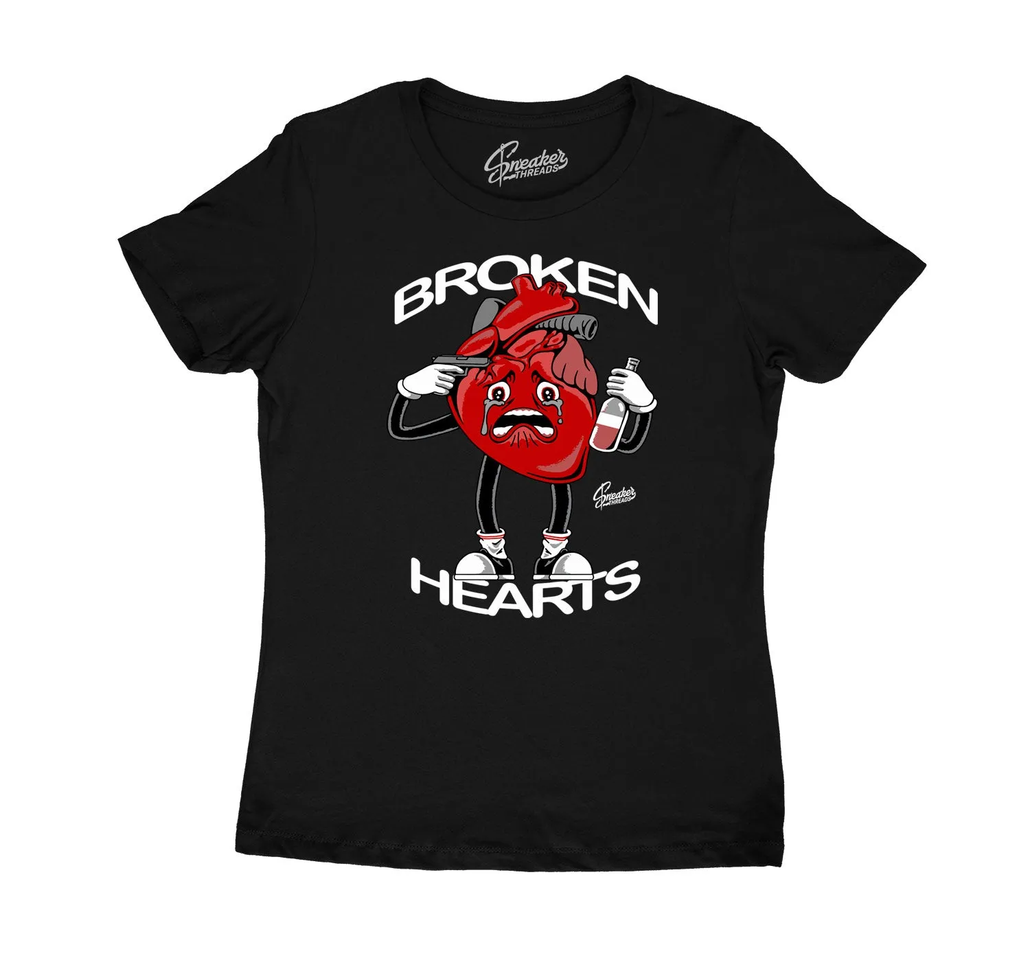 Womens - Red Flint 13 Shirt - Broken Hearts - Black