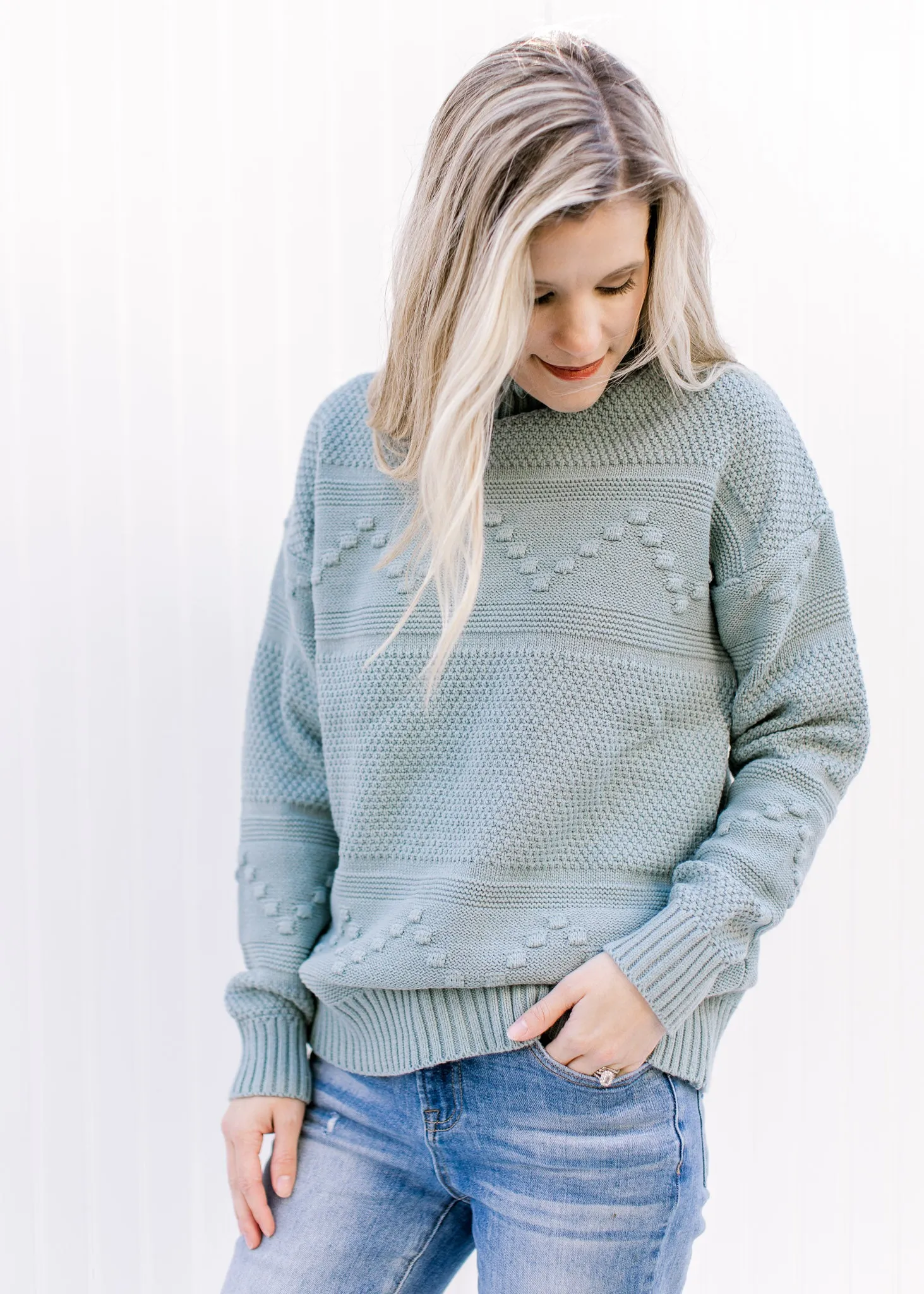 X Blue Haze Pom Pom Sweater