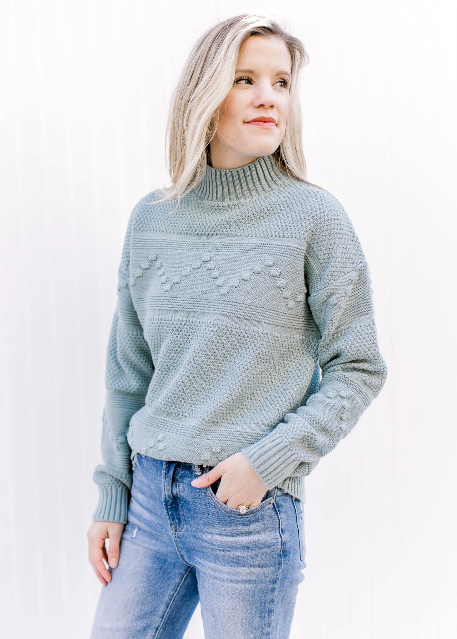 X Blue Haze Pom Pom Sweater